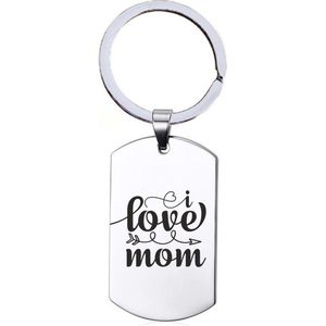Sleutelhanger RVS - I Love Mom