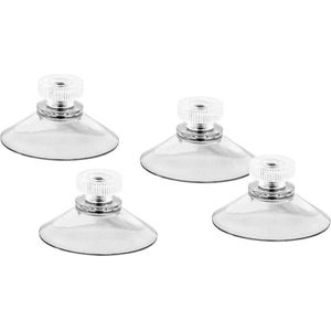 Zuignap met schroefdraad - Transparante Zuignap - 4 Stuks