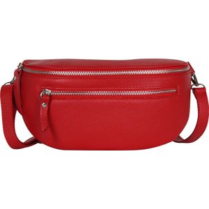 AmbraModa GLX2 - Heuptas buiktas crossbodytas, ideaal voor vakantie, reizen, uitgaan gemaakt van echt leer. Rood