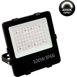 LED Breedstraler - 100 watt - Philips driver - Helder witte Lichtkleur 4000K - IP66 - Duurzaam & Energiezuinig - Bespaart 60% - Bouwlamp - Tuinverlichting - PRO High-lumen 150lm/W - 15.000lm