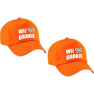 2x stuks Nederland fan cap / pet - wij houden van oranje - kinderen - EK / WK - Holland voetbal supporter petje / kleding