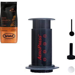 Aeropress Coffee Maker + Bristot 100% Arabica gemalen koffie 250gr