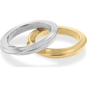 Calvin Klein CJ35000330C Dames Ring - Minimalistische ring - Sieraad - Staal - Zilver - 3 mm breed