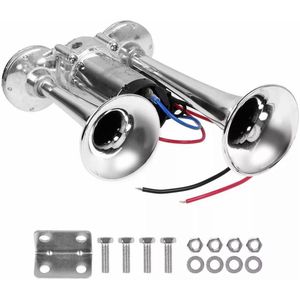 Misthoorn luchthoorn - Autoclaxon elektrische claxon - levering dubbele buis metalen eendelige - elektrische pomp claxon met relais autoclaxon