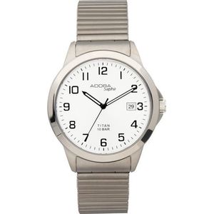 Titanium horloge met safier glas- rekband -Zilverkleurig Adora AS4141-Unisex