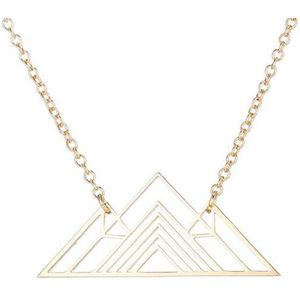 24/7 Jewelry Collection Driehoek Ketting - Piramide - Goudkleurig