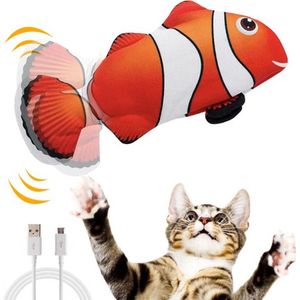 Elektrisch Kattenspeeltje - Bewegende Vis - Catnip Vis - USB Oplaadbaar - Wasbaar - Oranje