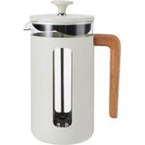 Cafetière, 8 Cups, 1 L, RVS, Glas, Hout, Wit - La Cafetière | Pisa