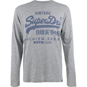 Superdry O-hals longsleeve shirt classic VI graphic grijs - XL