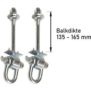 2 Stuks Schommelhaken met Gelagerde Harpsluiting M12 190mm (1 stuk)