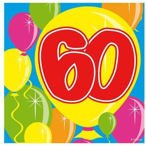 Folat - servetten 60 jaar Ballonnen (20 stuks)
