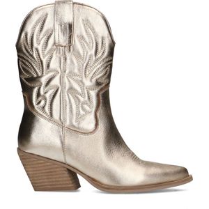 Manfield - Dames - Gouden metallic cowboy laarzen - Maat 41