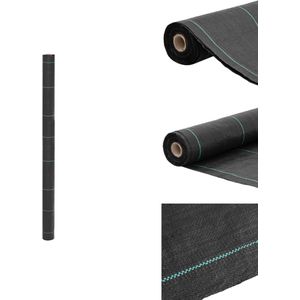 vidaXL Worteldoek - Worteldoeken - Onkruiddoek - Anti Worteldoek - Worteldoek 1,5x10 m polypropeen zwart