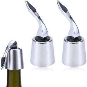Bubbelbescherming roestvrij staal - Universele wijnflessluiting 2 stuks - Lekvrij en herbruikbaar - Frisheid van wijn/champagne