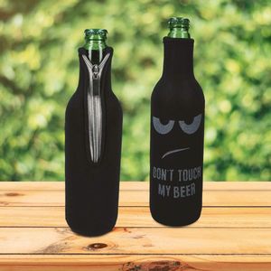 Flessenkoeler voor 330-500ml Flessen - Neopreen Koeltas voor Bier en Frisdrank - Wit/Zwart