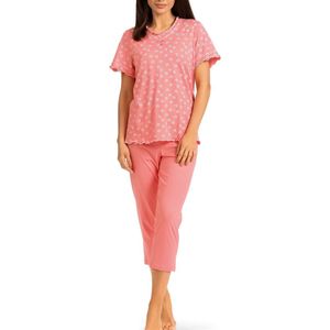 Comtessa - Dames Pyjama - 7/8 broek - Katoen - flamingo roze - Maat 46