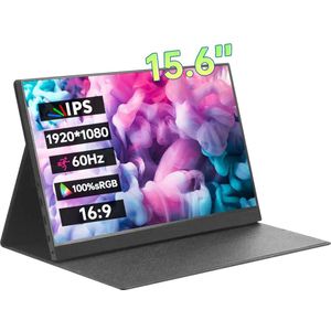 15.6 Inch Fhd Draagbare Monitor 1920*1080P Hdr 100% Srgb 300nit Ips A + Scherm Mobiele Display Voor Pc Laptop Xbox Switch Ps4/5 Telefoon