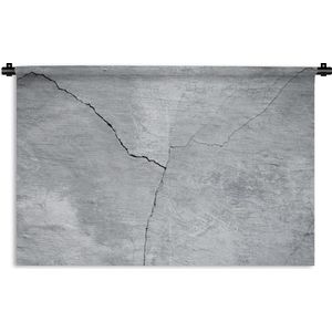 Wandkleed Betonnen structuur - Grijze betonnen structuur met een scheur Wandkleed katoen 150x100 cm - Wandtapijt met foto