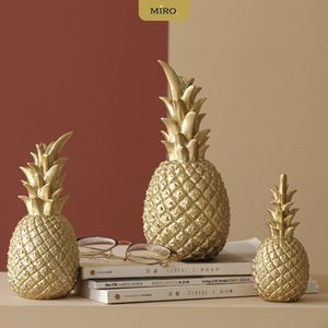 MIRO® Ananas Decoratie - Ananas Beeld - Set van 3 - Goud