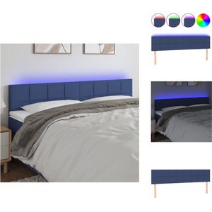 vidaXL Hoofdeind LED - Blauw - 160 x 5 x 78/88 cm - Duurzaam materiaal - Kleurrijke LED-verlichting - Verstelbare hoogte - Comfortabele ondersteuning - Snijdbare LED-strip - Montagehandleiding inbegrepen - USB-aansluiting - vidaXL - Bedonderdeel