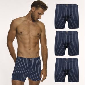 Gino Santi Klassieke boxer 3-pack Navy Pin Stripe | Maat XXL