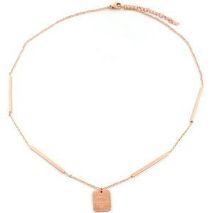 Ketting Eternal Love - RVS - Lengte verstelbaar 40-45 cm - Roségoudkleurig