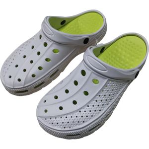 Pantoffels outdoor - Wit/Groen - Maat 42-43 - Comfortabele sandalen - Sandaal - Slippers - Tuin - Zomer - Unisex