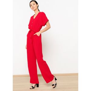 LolaLiza Jumpsuit met striklint - Red - Maat 40