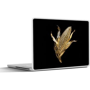 Laptop sticker - 15.6 inch - Mais - Eten - Goud - Zwart - 36x27,5cm - Laptopstickers - Laptop skin - Cover