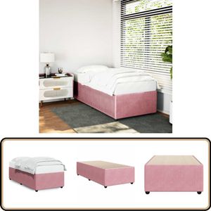 vidaXL Bedframe fluweel roze 90x200 cm