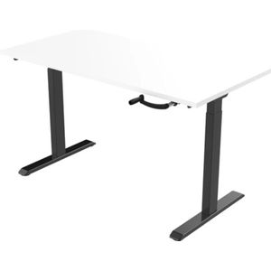 Office Hero® Cosmic Slinger- Zit sta bureau in hoogte verstelbaar zwart frame - Game bureau - Computertafel - Werktafel - 140x80 - Wit