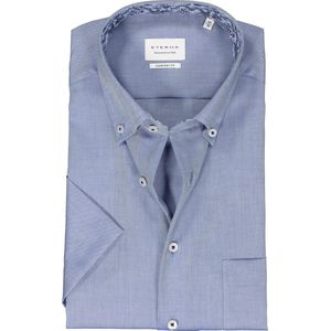 ETERNA comfort fit overhemd korte mouw - Oxford - middenblauw (contrast) - Strijkvrij - Boordmaat: 49