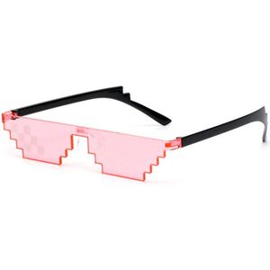 Freaky Glasses - Thug Life Zonnebril - Festivalbril - 6 Pixels - Deal with it - Feest - Meme - Zonnebril - Glasses - roze