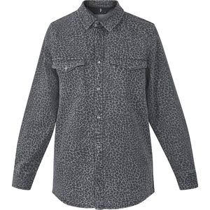 SISTERS POINT Osa-sh7 - Dames Blouse - Grey/Leo - Maat XS