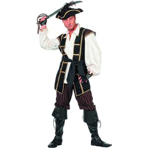 Wilbers & Wilbers - Piraat & Viking Kostuum - Koninklijke Piraat Bruin - Man - Bruin - Maat 64 - Carnavalskleding - Verkleedkleding