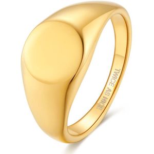 Twice As Nice Ring in goudkleurig edelstaal, zegelring 60