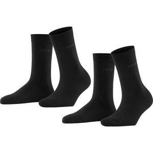 Esprit Uni 2-Pack duurzaam organisch katoen multipack sokken dames zwart - Maat 35-38