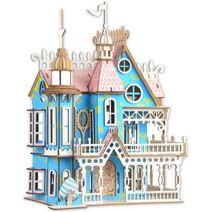 3D Puzzel Poppenhuis voor Kinderen - Droom Villa Design, 174 Stukken - Educatief Papieren en Houten Speelgoed voor Creatief Denken en Patroonherkenning