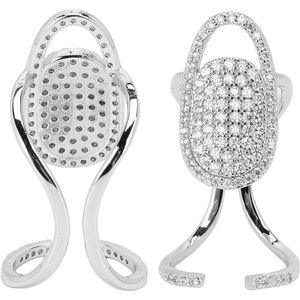 Nagelringen voor Dames Maat Verstelbaar Mooie Praktische Slijtage Gemakkelijk Veiligheidsmateriaal Vingerdecoratie Ringen voor Feestjes(3047 Platina)