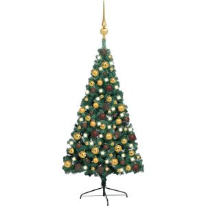 The Living Store Kunstkerstboom PE/PVC - 150 cm - LED-verlichting - Groen - USB-aansluiting