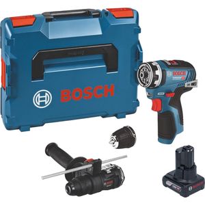 Bosch GSR 12V-35 FC accuboormachine 12 V 35 Nm borstelloos + 1x accu 6.0 Ah + 2x opzetstuk + L-Boxx - zonder oplader