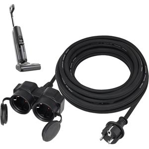 Verlengkabel voor buiten 3 m met 2 geaarde stopcontacten IP44 16A/250V 3680W