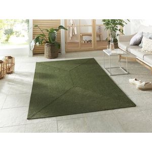 Flycarpets Binnen & Buitenkleed vloerkleed - Trenzado - Groen - 200x200 cm