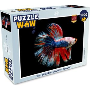 Puzzel Vis - Zeedier - Staart - Blauw - Legpuzzel - Puzzel 1000 stukjes volwassenen