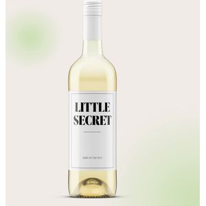 Wijn etiket | Little secret, baby on the way - Zwangerschapsaankondiging - Baby - Zwanger - Baby op komst | Beige