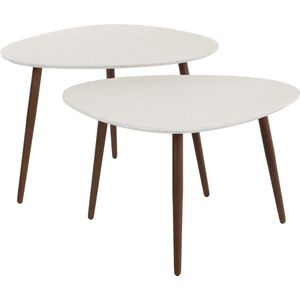 Salontafel Organisch - Beige Composiet - Set Van 2 - 48x59x42cm - Giga Meubel