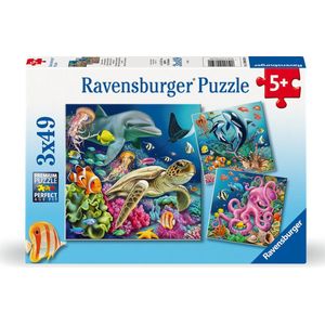 Ravensburger puzzel Betoverende onderwaterwereld - Drie puzzels - 49 stukjes - kinderpuzzel