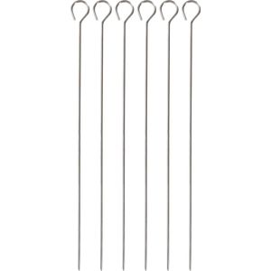 BBQ spiezen - 6x stuks - RVS - 36 cm - vleespennen voor vlees - barbecue accessoires