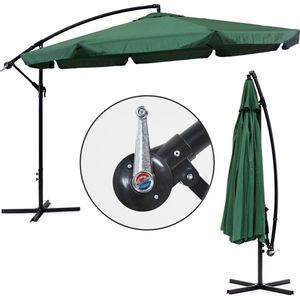 Zweefparasol - waterdicht polyester - 340 cm - groen