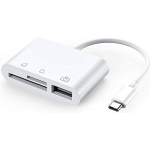 USB-C Camera Connection kit 3 in 1 voor iPhone 15, iPad & andere apparaten met USB-C aansluiting / USB 3.0 / MICRO SD